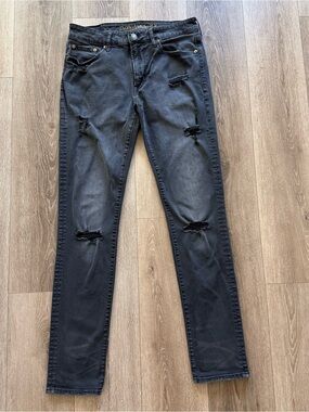 Men’s American Eagle Outfitters Next Level Flex Black Distressed Jeans 32x34